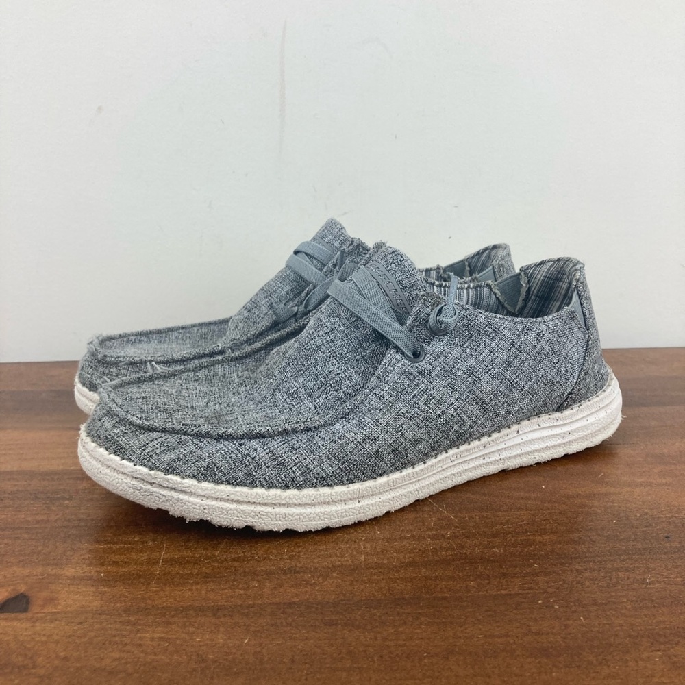 SKECHERS Men’s Relaxed Fit Memory Foam Slip-On Shoes Gray 210101 Size 8
